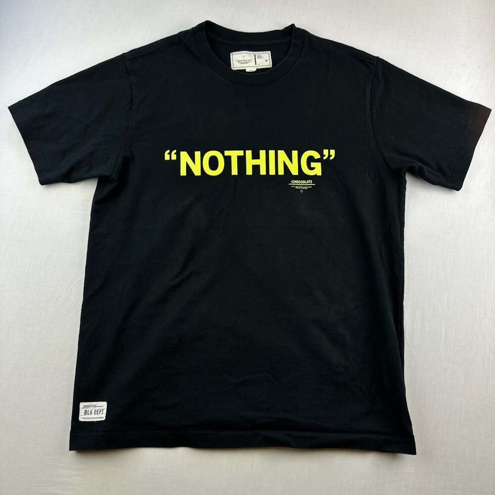 :CHOCOOLATE Black Short Sleeve T-Shirt with "NOTHING" Graphic